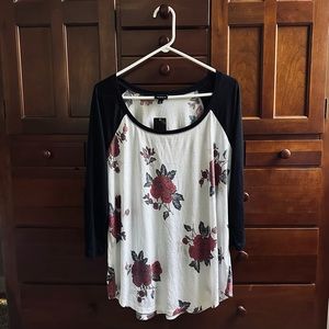 NWT Torrid Floral Raglan Tee XL Size 1 1X